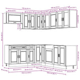 ZNTS 11 Piece Kitchen Cabinet Set Porto Concrete Grey Engineered Wood 3314935