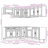 11 Piece Kitchen Cabinet Set Porto Brown Oak Engineered Wood 3314938