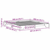 Bed Frame Wax Brown 200 x 200 cm Solid Pine Wood 872850