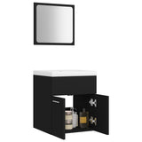 Bathroom Furniture Set Black Engineered Wood 3070857