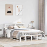 Bed Frame without Mattress White 140x190 cm Solid Wood Pine 3306523