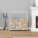 Firewood Rack White 90x28x90 cm Cold-rolled steel 864216