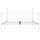 Bed Frame without Mattress with Slatted Base White Metal 180x200 cm 284452