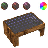 Coffee Table with Infinity LED Smoked Oak 70x50x30 cm 847613