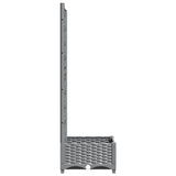 Garden Planter with Trellis Light Grey 40x40x121.5 cm PP 153269