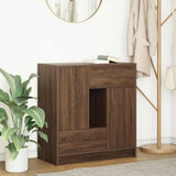 Sideboard with Drawers and Doors Brown Oak 70.5x34x74.5 cm 861847