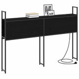 Storage Headboard with Charging Station Black oak 135 cm 859800