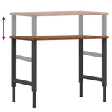 Workbench Dark Brown 100x60x cm Solid Wood Oak Rectangular 3309681