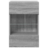 Wall Cabinets with LED Lights for TV 2 pcs Grey Sonoma 40x30x60.5 cm 837089