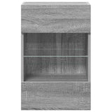 Wall Cabinets with LED Lights for TV 2 pcs Grey Sonoma 40x30x60.5 cm 837089