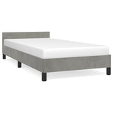 Bed Frame without Mattress Light Grey 90x190cm Single Velvet 349902