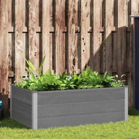 Garden Raised Bed WPC 150x100x54 cm Grey 43609