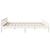 Bed Frame without Mattress White 180x200 cm Super King Size Solid Wood Pine 855464