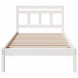 Bed Frame White 90 x 200 cm Solid Pine Wood 872348