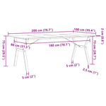 ZNTS Dining Table Y-Frame 200x100x75 cm Solid Wood Pine and Steel 3282723