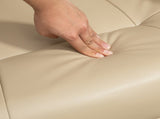Faux Leather Armchair, with 145&deg Reclining Back and Footrest - Cream T3398P330375