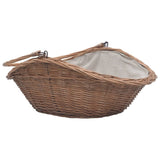 Firewood Basket with Handle 60x44x55 cm Natural Willow 286988