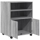 Rolling Cabinet Grey Sonoma 60x48x81 cm Engineered Wood 853169