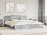 Bed Frame with Drawer Concrete Grey 180 x 200 cm Engineer Wood 3413390