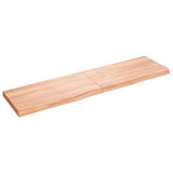 Wall Shelf Light Brown 120x30x cm Treated Solid Wood Oak 363692