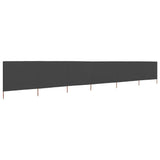 6-panel Wind Screen Fabric 800x80 cm Grey 44545