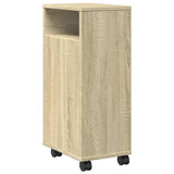Narrow Bathroom Cabinet with Wheels Sonoma Oak Engineered Wood 855234