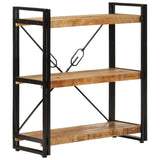 3-Tier Bookcase 77x30x80 cm Solid Wood Mango and Iron 351106