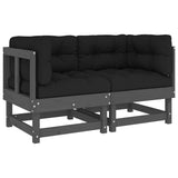 Corner Sofa Grey Solid pine wood, Oxford fabric Medium Modular 825452