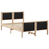 Bed Frame with Headboard Black 120 x 190 cm Fabric 878346