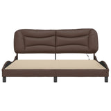 Bed Frame with LED without Mattress "Hvar" Brown 180x200 cm 3213950