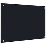 Kitchen Backsplash Black 70 x 50 cm Tempered Glass 249482