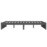 Bed Frame without Mattress Grey Solid Wood 135x190 cm Double Double 814926