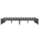 Bed Frame without Mattress Grey Solid Wood 135x190 cm Double Double 814926