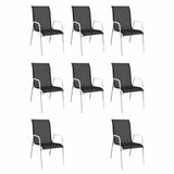 43306 9 Piece Outdoor Dining Set Steel Black
