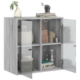 Wall Cabinet with Glass Doors Grey Sonoma 68x37x68.5 cm 836495