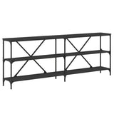 Console Table Black 200x30x75 cm Engineered Wood and Iron 832858