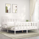 Bed Frame without Mattress White 160x200 cm Solid Wood Pine 3193347