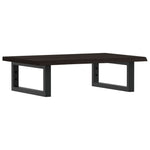 Basin Shelf Wall Mounted Steel and Solid Wood Oak 3302581