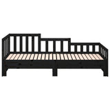 Pull-out Day Bed without Mattress Black 2x cm Solid Wood Pine 820740