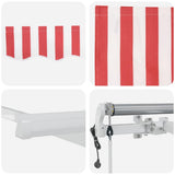 Retractable Awning Manual Red and White 400 x 300 cm Fabric 3330545