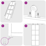 Sliding Door ESG Glass and Aluminium 76x205 cm White 151668