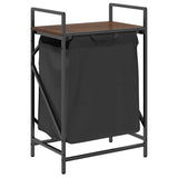 Laundry Basket 1 Compartment with Shelf Brown Oak 859074