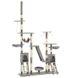 Cat Tree with Sisal Scratching Posts 230-250 cm Grey 170617