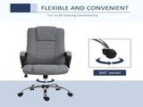 Linen-Look Swivel Office Chair - Dark Grey T3398P342259