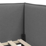 Corner Bed Frame with Headboard Dark grey 90 x 200 cm Fabric 42016464