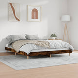Bed Frame without Mattress Smoked Oak 200x200 cm Engineered Wood 832010