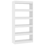 Book Cabinet/Room Divider White 80x30x166 cm Engineered Wood 811718