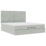 ZNTS Ottoman Bed with Mattresses Light Grey 180x200cm Velvet 3313415