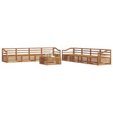 Outdoor Sofa Set 9 pcs Natural Solid Acacia Wood 3373234