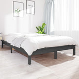 Bed Frame without Mattress Grey Super King Size Solid Wood 820558